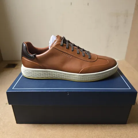 COLE HAAN TURF SKYWEAVE SHOES – BROWN LEATHER, UK 12