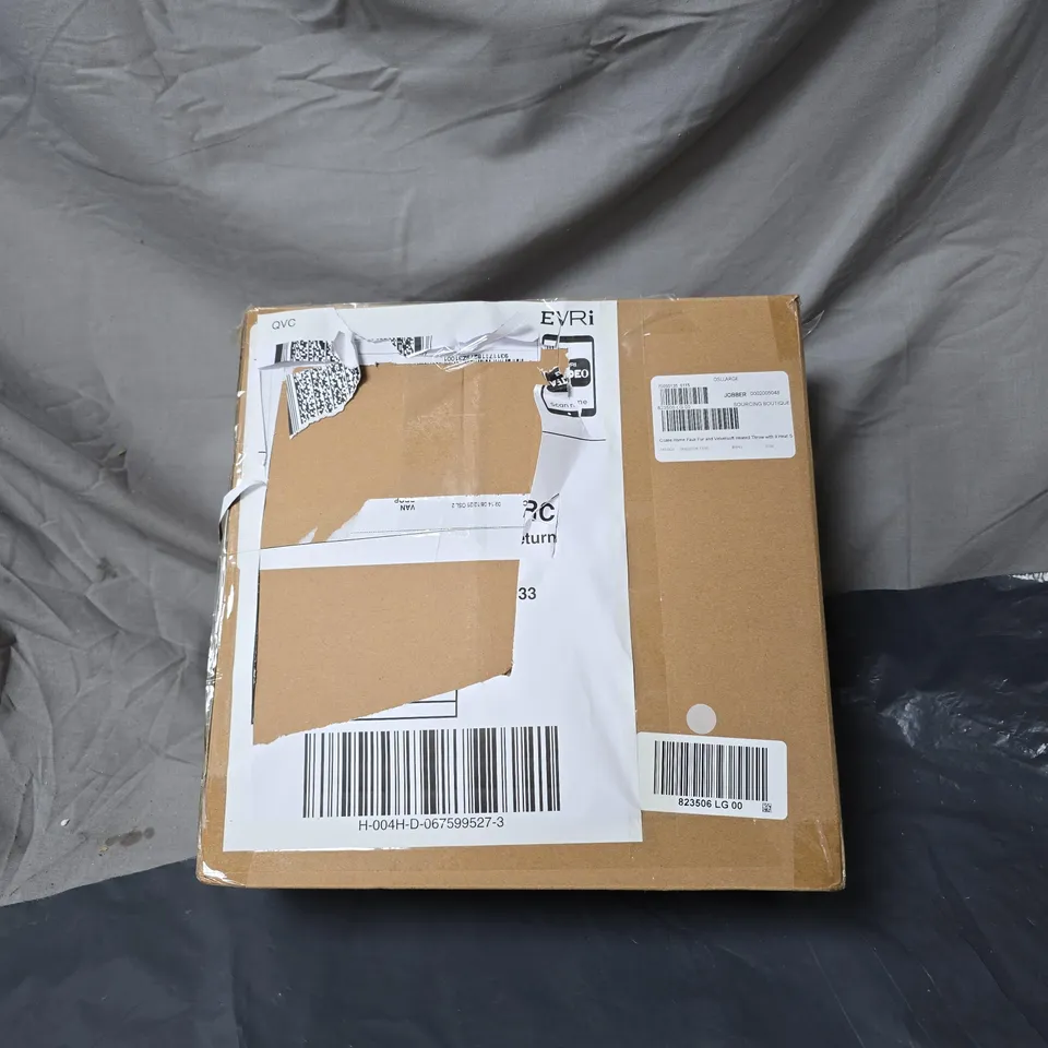 COZEE HOME FAUX FUR AND VELVETSOFT HEATED THROW WITH 9 HEAT SETTINGS LIGHT GREY