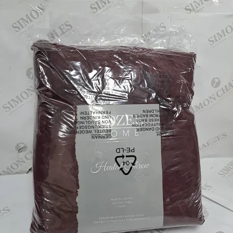 BOXED COZEE HOME HEATED THROW IN SHIRAZ WINE 