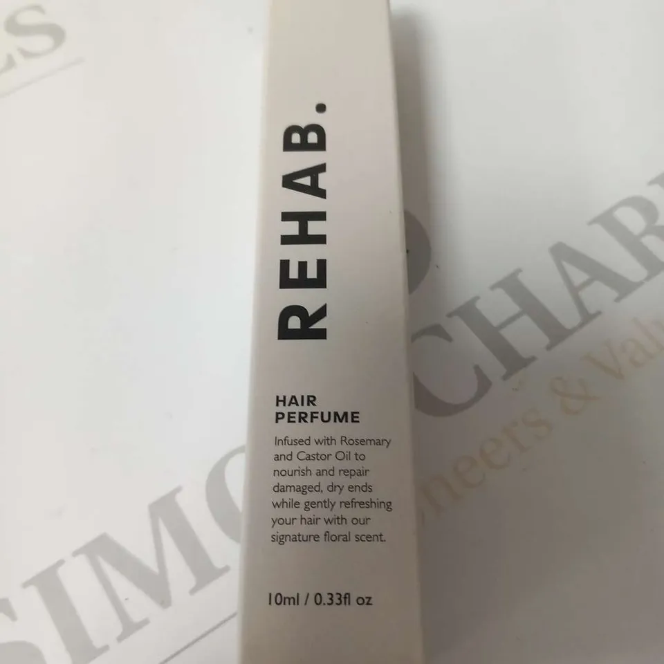 APPROXIMATELY 10 BOXED REHAB HAIR PERFUME 10ML