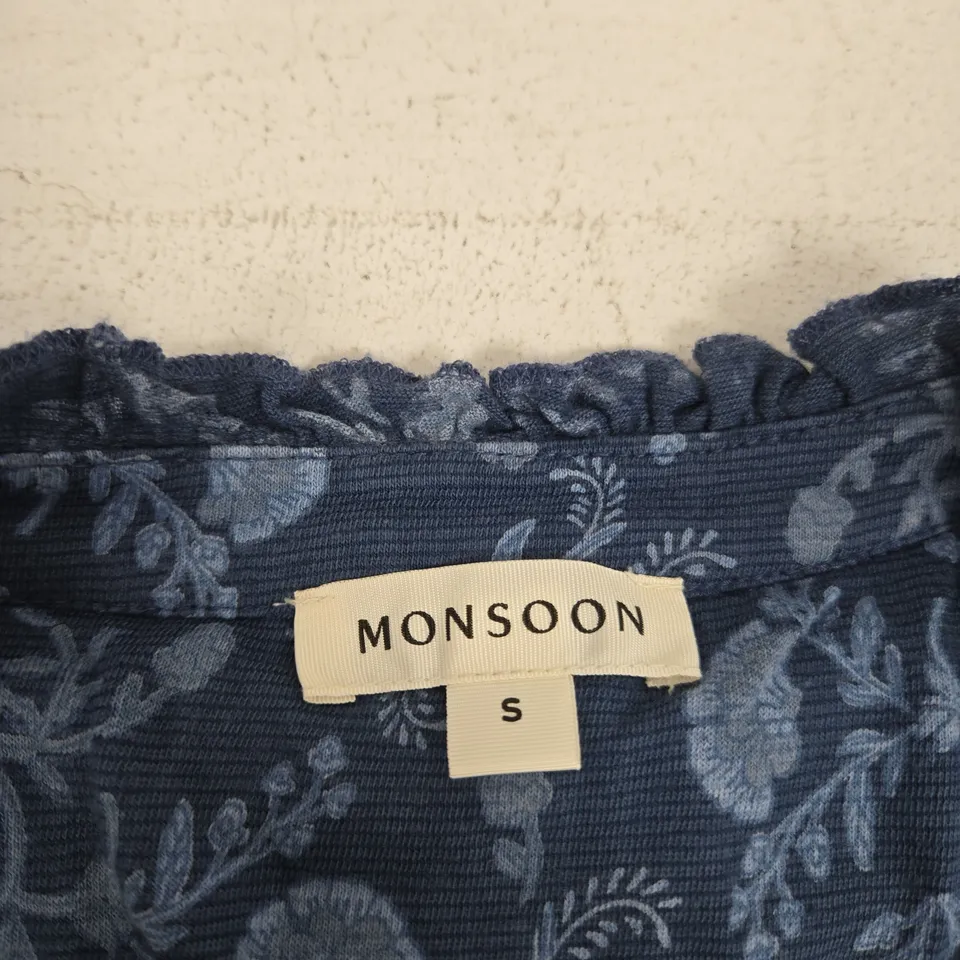 MONSOON WOMEN'S FLORAL PRINT MAXI DRESS – NAVY, SIZE S
