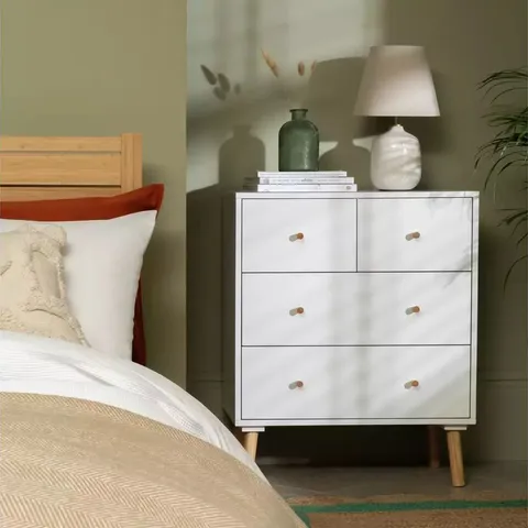 BOXED HABITAT OTTO 4 DRAWER CHEST - WHITE