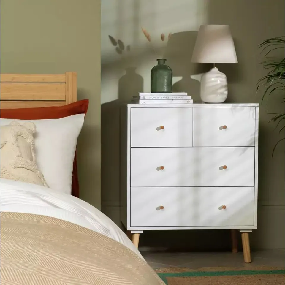 BOXED HABITAT OTTO 4 DRAWER CHEST - WHITE