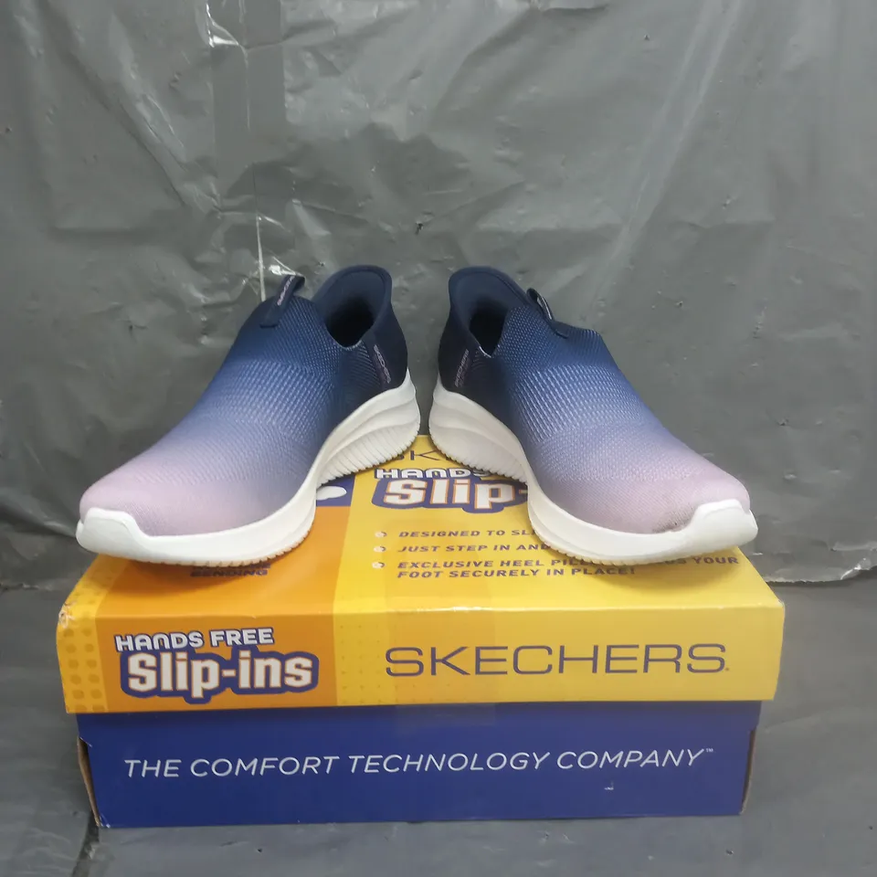 SKECHERS HANDS FREE SLIP INS TRAINERS NAVY/PURPLE SIZE 6