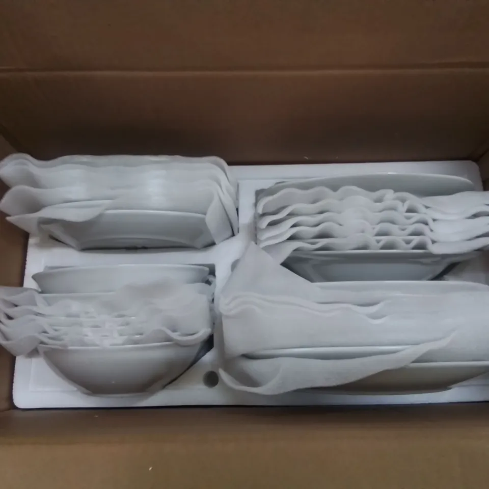 BOXED BLUE ELEPHANT ANNIE 24 PIECE PORCELAIN CHINA SET (1 BOX)