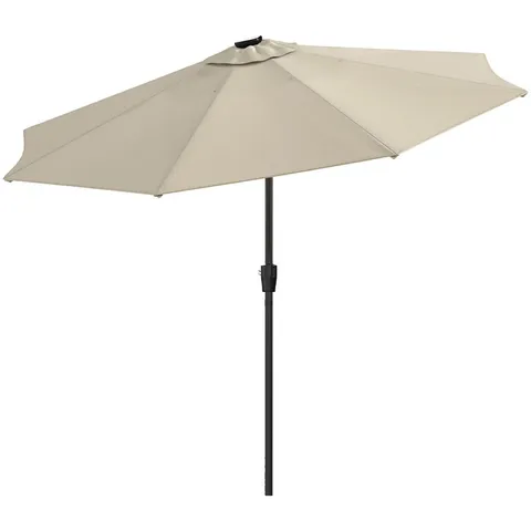 BOXED LIVING AND HOME BEIGE SOLAR LED CRANK AND TILT PARASOL 3M (1 BOX)