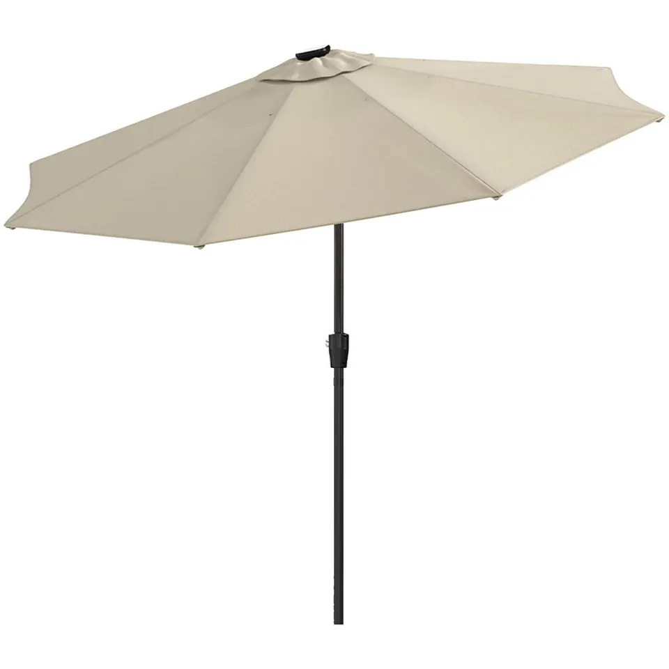 BOXED LIVING AND HOME BEIGE SOLAR LED CRANK AND TILT PARASOL 3M (1 BOX)