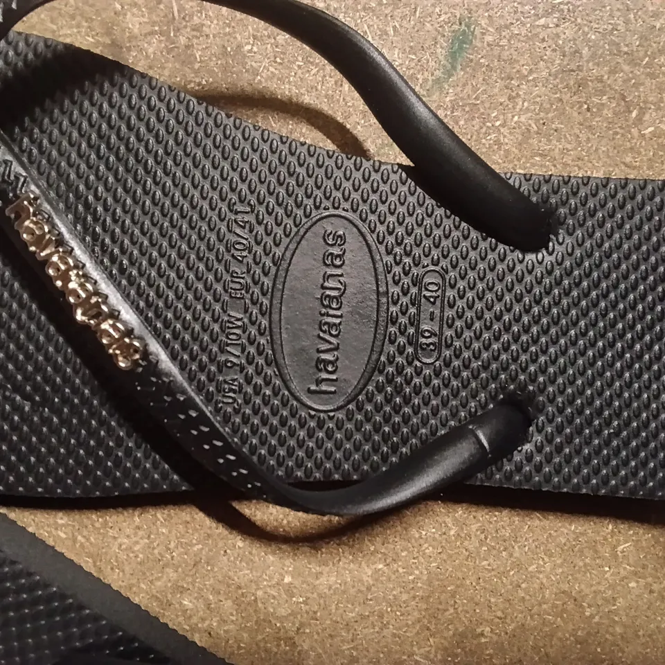 HAVAIANAS FLIP FLOP SANDALS – BLACK, WOMEN'S (EU39-40)