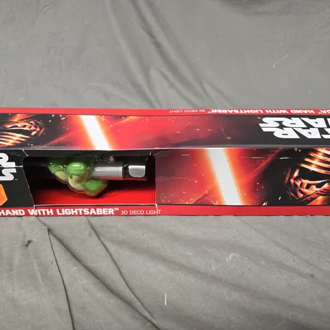 BOXED STAR WARS YODA HAND WITH LIGHTSABRE 3D DECO LIGHT