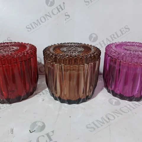 HOMEWORX BY HARRY SLATKIN SET OF FACETED 3 WICK CANDLES 