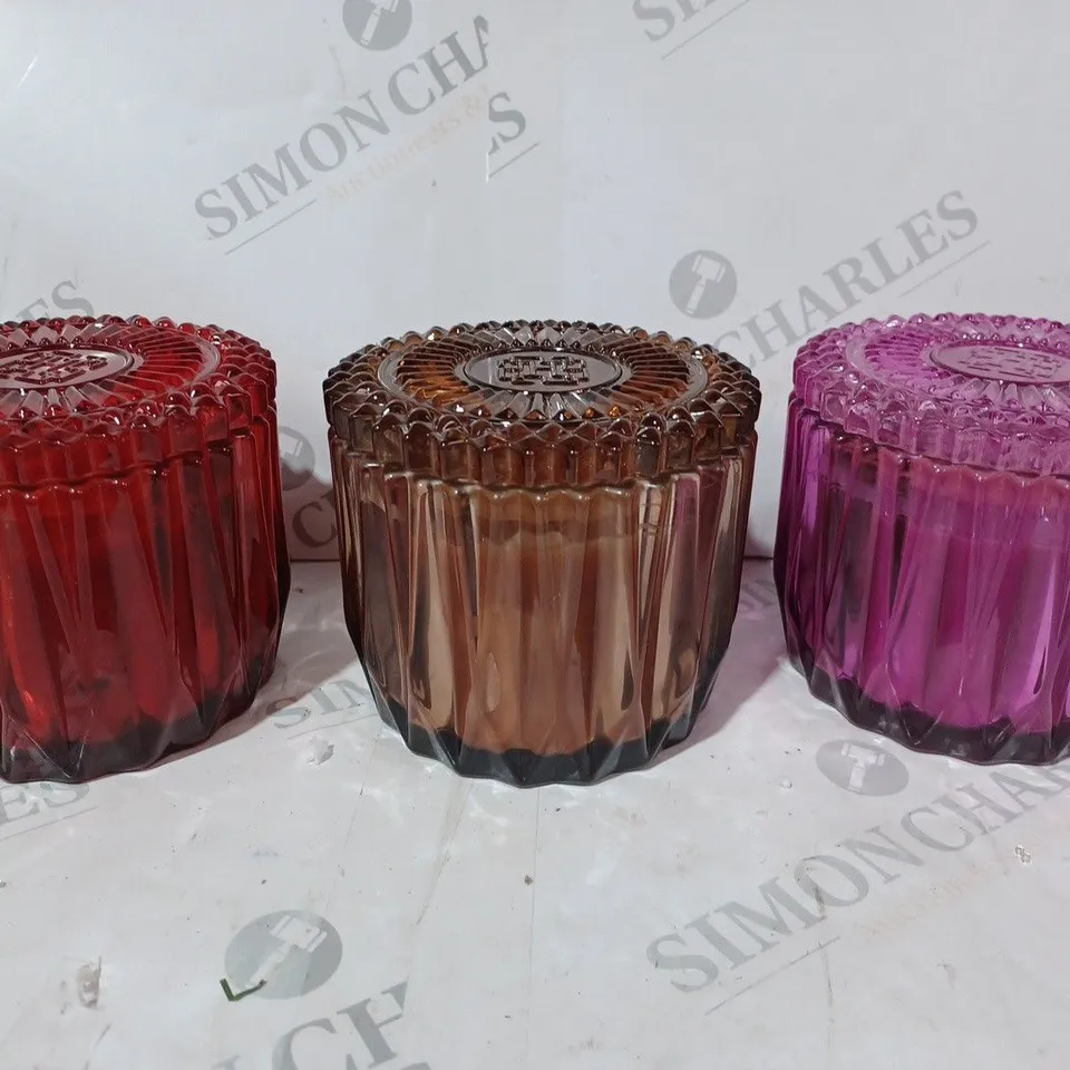 HOMEWORX BY HARRY SLATKIN SET OF FACETED 3 WICK CANDLES 