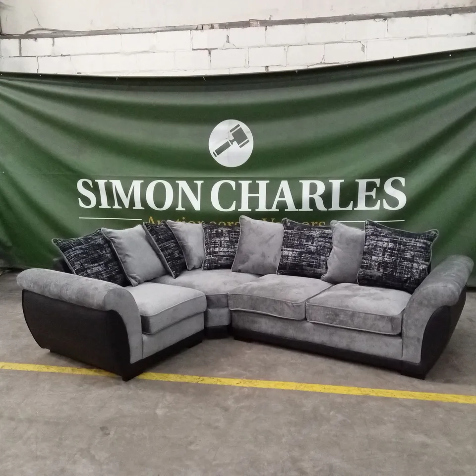 LANA FABRIC AND FAUX LEATHER LEFT HAND CORNER GROUP SOFA RRP £1109