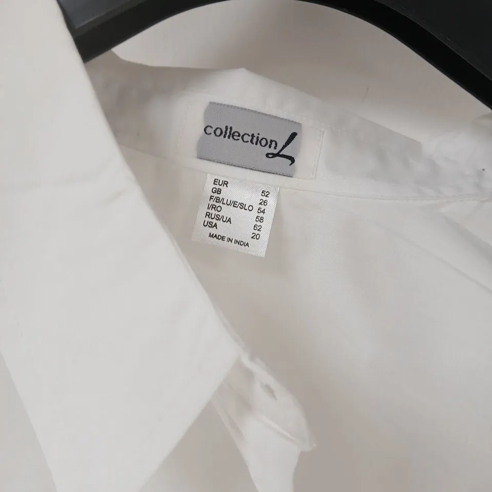 COLLECTION L WHITE SHIRT, WOMEN'S, BUTTON-FRONT WITH POCKETS – UK 26