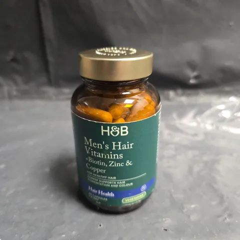 H&B MEN'S HAIR VITAMINS SUPPLEMENT – BIOTIN, ZINC & COPPER (VEGETARIAN)