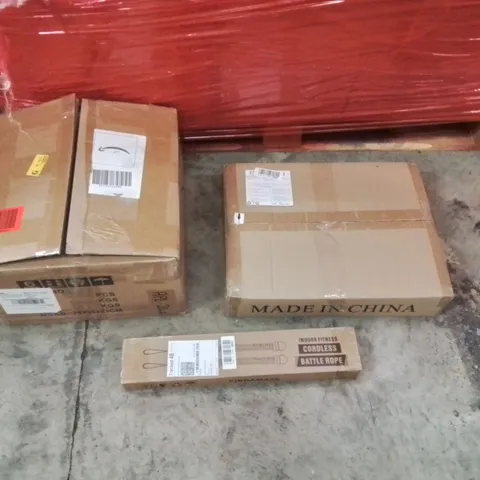 PALLET OF ASSORTED HOUSEHOLD GOODS AND PRODUCTS TO INCLUDE;SIX ARMED KING KONG IV,SCOOTER,TELESCOPIC DRAWER,CORDLESS BATTLE ROPE AND OTHER ASSORTED ITEMS...