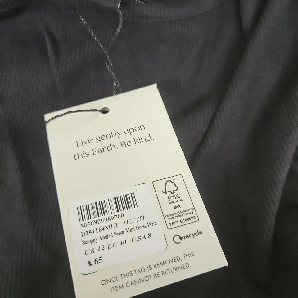 NOBODY'S CHILD WOMEN’S BLACK & WHITE MINI DRESS, UK 12