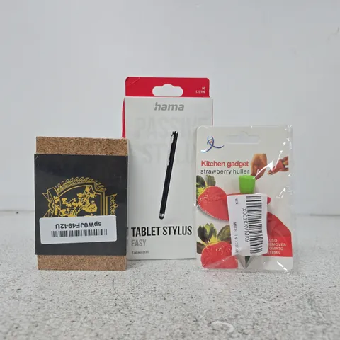APPROXIMATELY 10 ASSORTED HOUSEHOLD ITEMS TO INCLUDE TABLET STYLUS, ETC
