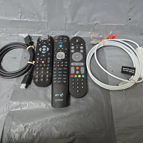 APPROXIMATELY 13 ASSORTED ITEMS TO INCLUDE - EE REMOTE , BT REMOTE , SKY REMOTE ETC