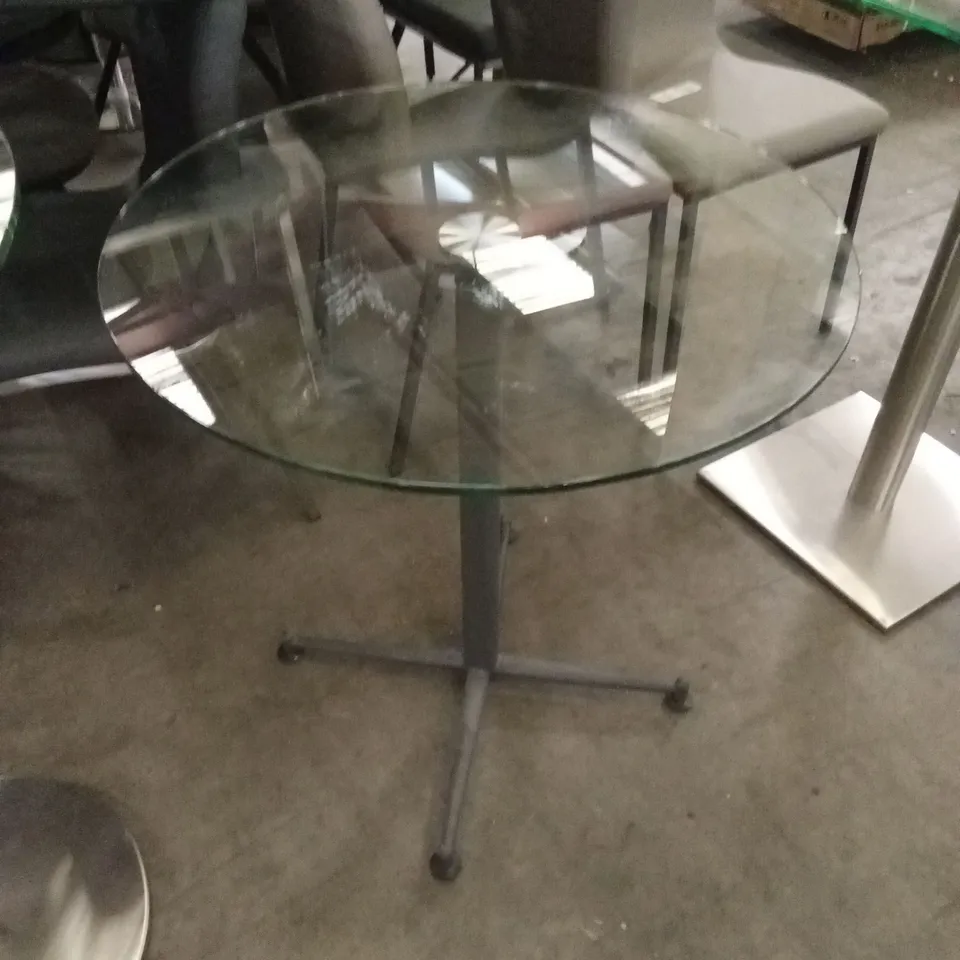 DESIGNER ROUND GLASS TOP TABLE