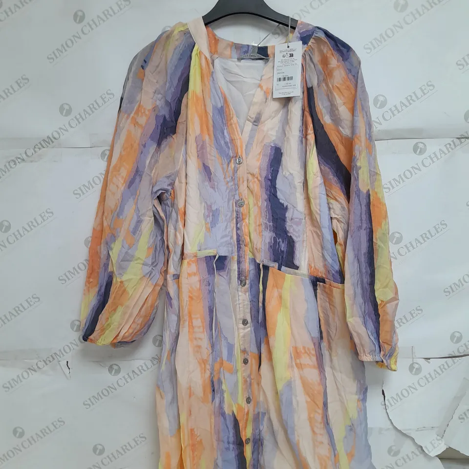 OLIVER BONAS SUNSET OMBRE MIDI DRESS IN ORANGE SIZE 18