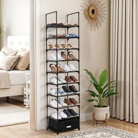 BOXED 18 PAIR SHOE RACK WITH A STORAGE BOX (1 BOX)
