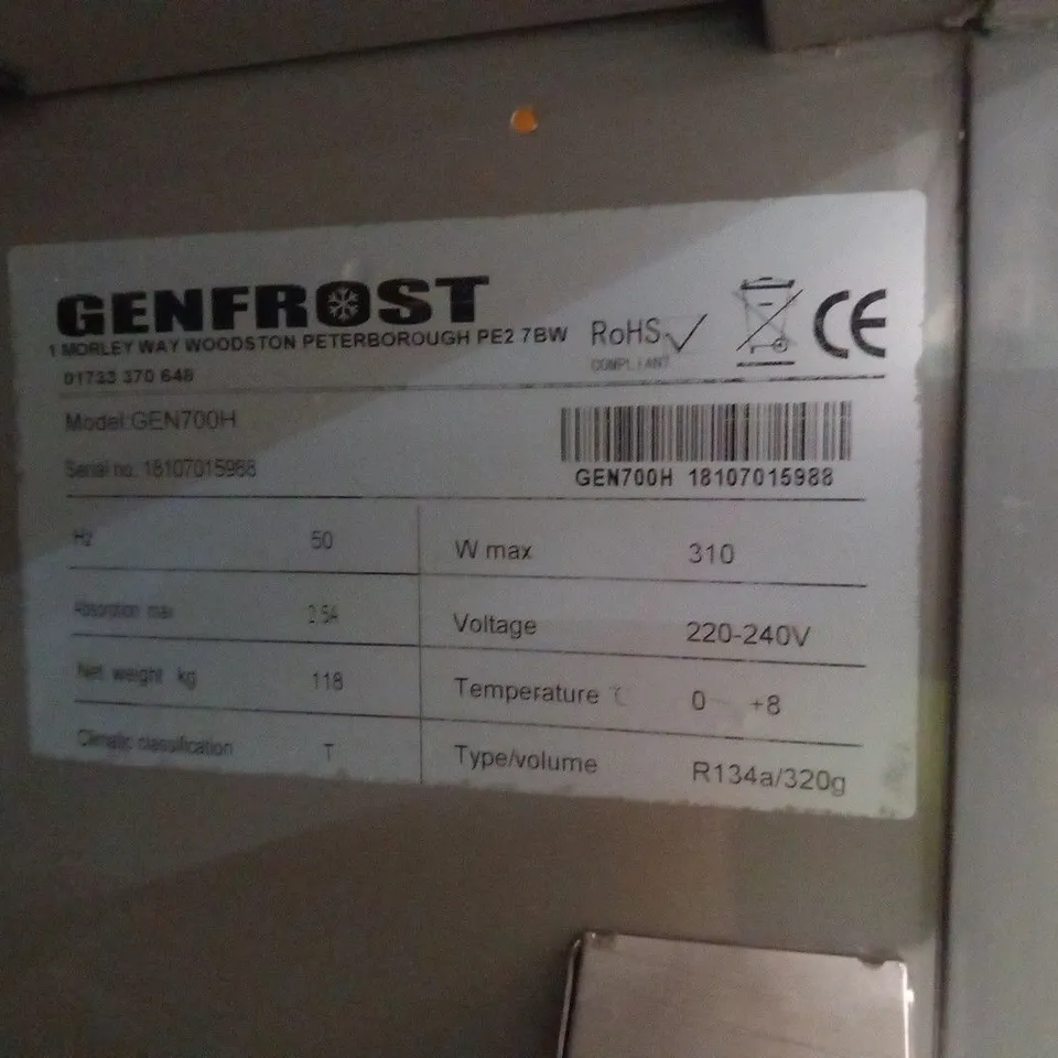 GENFROST GEN700H 650 LITRE UPRIGHT STORAGE FRIDGE