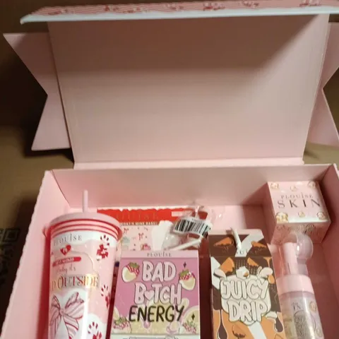 PLOUISE BEAUTY GIFT BOX TO INCLUDE A TUMBLER, FOAMING FACIAL CLEANSER AND LIP DUO