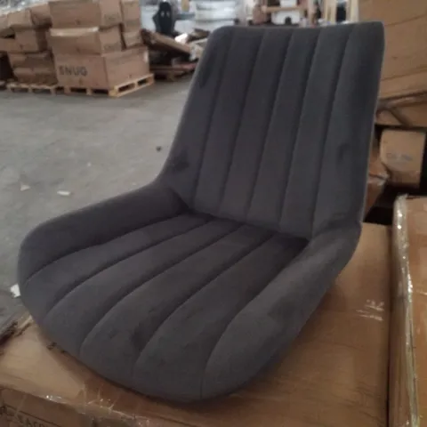 BOXED CLAIR SET OF TWO GREY FABRIC UPHOLSTERED DINING CHAIRS