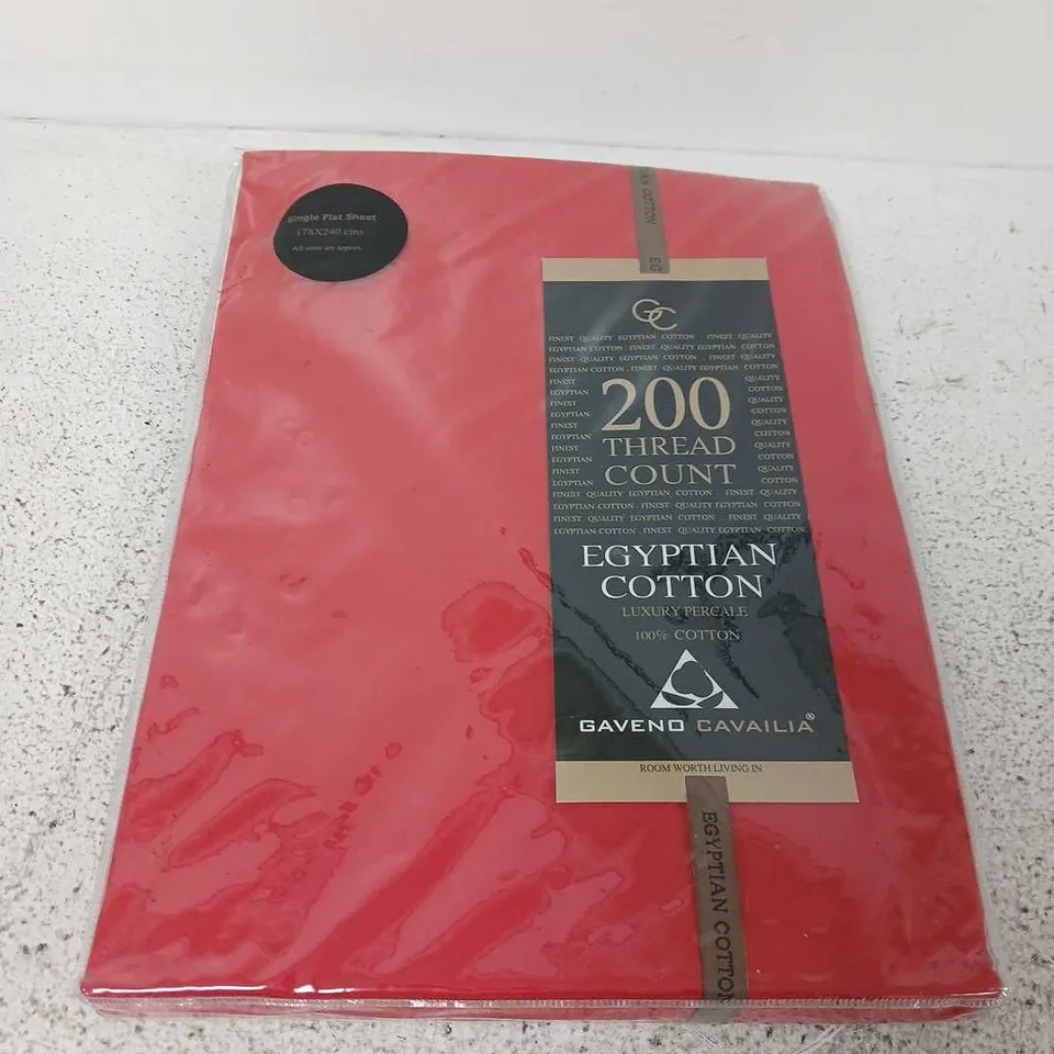 EGYPTIAN COTTON 200 THREAD COUNT LUXURY PERCALE BEDDING SHEET SET – RED PACKAGED