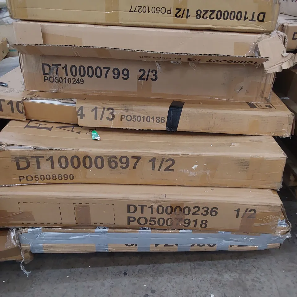 PALLET OF ASSORTED BOXED DINING TABLE PARTS 
