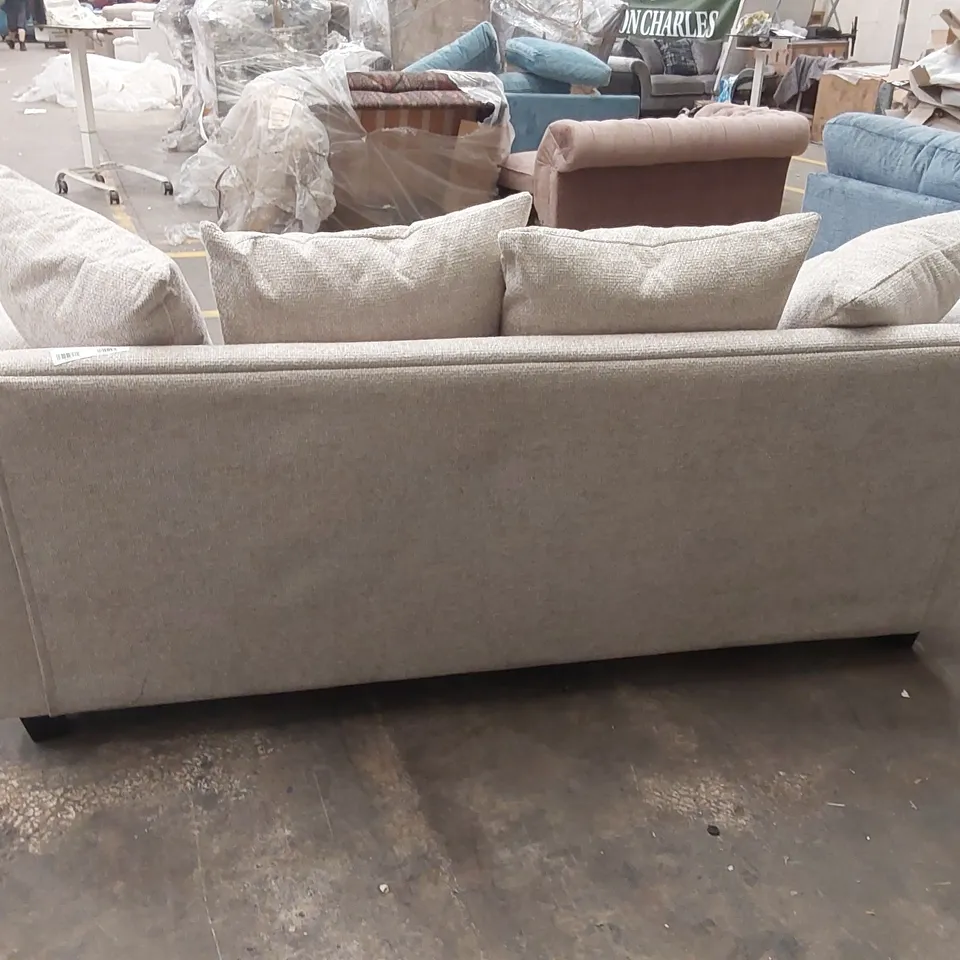 QUALITY DESIGNER DURY CHUNKY WEAVE SCATTER 3 SEATER SOFA - NATURAL 