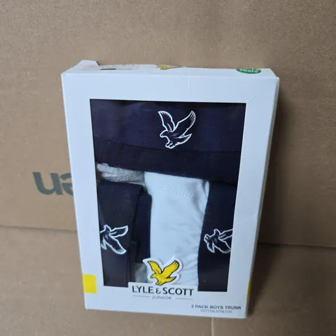 LYLE & SCOTT JUNIOR 3 PACK BOYS' TRUNK UNDERWEAR – COTTON STRETCH (BOXED)
