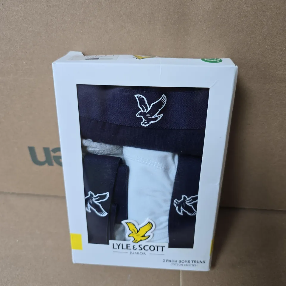 LYLE & SCOTT JUNIOR 3 PACK BOYS' TRUNK UNDERWEAR – COTTON STRETCH (BOXED)