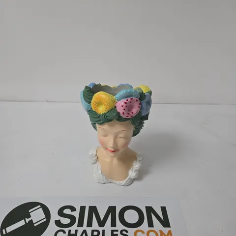 LIVMORE POLYRESIN LADY'S HEAD PLANTER – GARDEN ORNAMENT