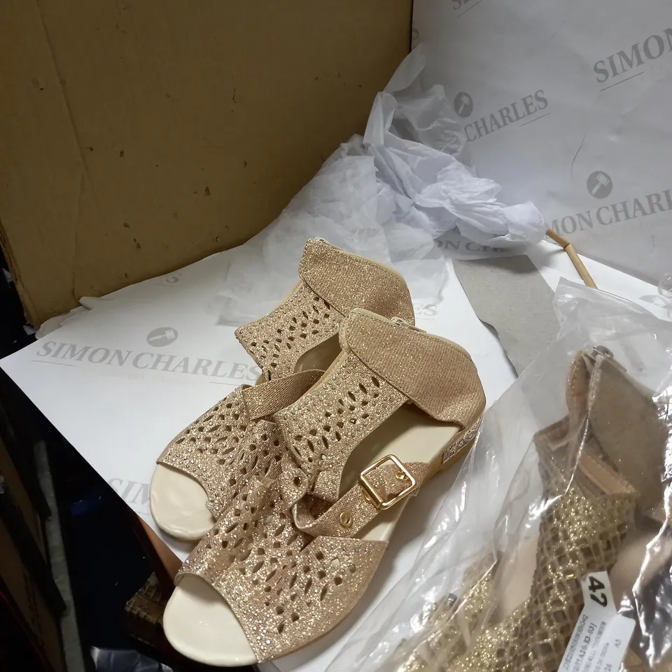 LOTOF 2 GOLD GLITTERY FLATS SIZE- 38/42