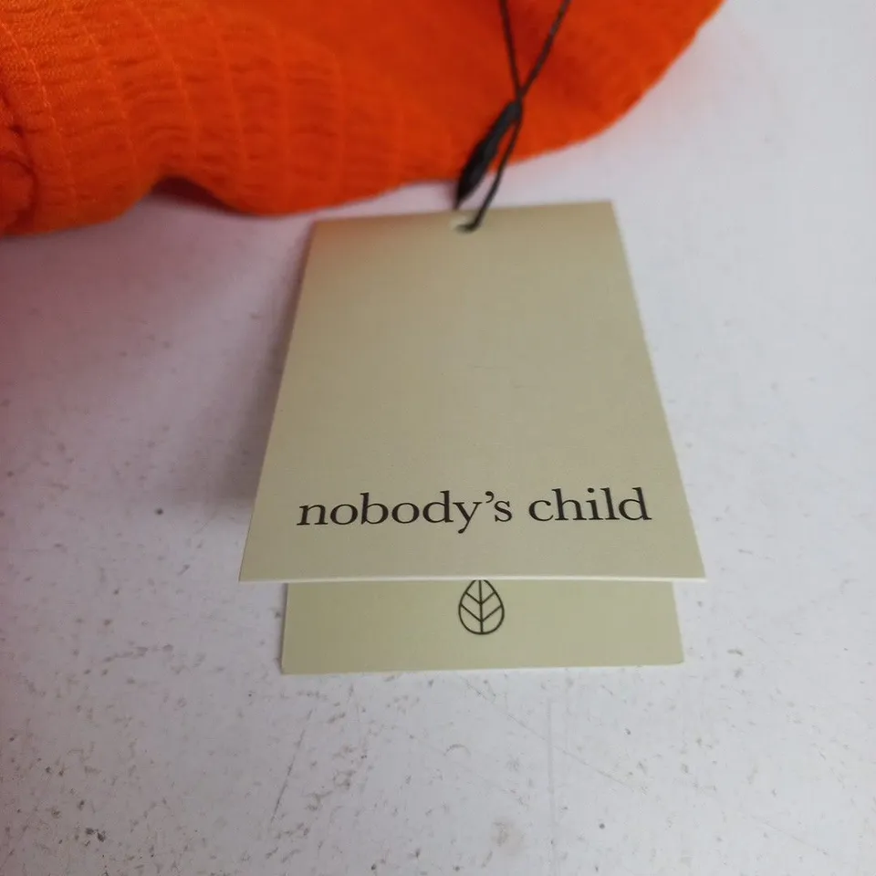NOBODY'S CHILD ORANGE BEACH RUCHED DETAIL HALTER MIDAXI DRESS – UK 10 (EU 38, US 6)