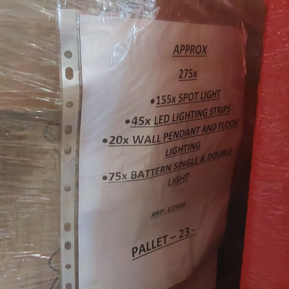 PALLET CONTAINING A VERY LARGE QUANTITY OF ASSORTED LIGHTING PRODUCTS