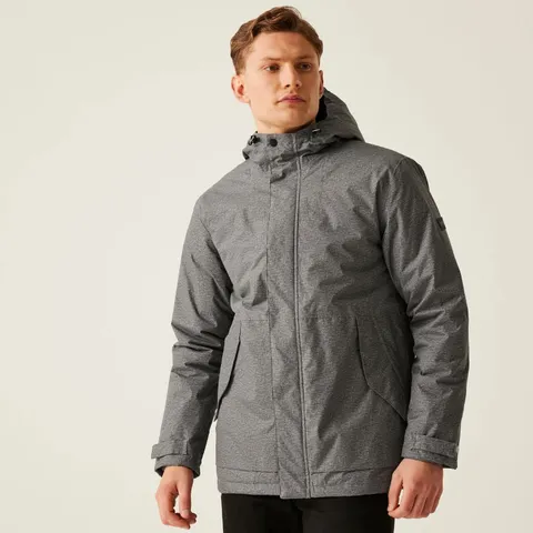 BRAND NEW REGATTA MENS STERLINGS IV WATERPROOF FLEECE LINED JACKET IN MINERAL GREY MARL SIZE XXL