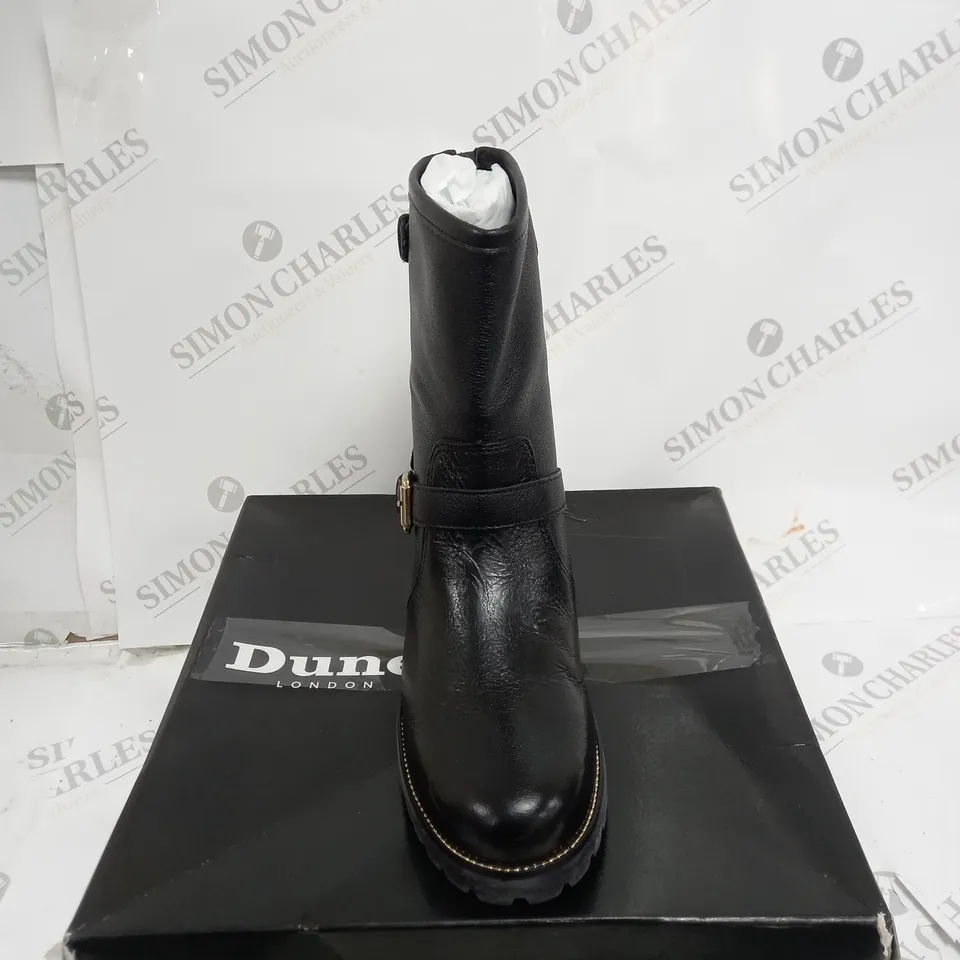 DUNE PANTHERS LEATHER BOOTS IN BLACK SIZE 4