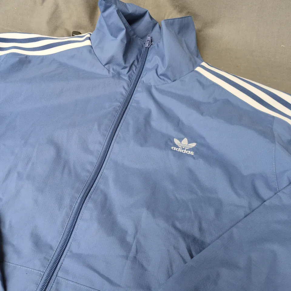 ADIDAS BLUE TRACK JACKET - SIZE L