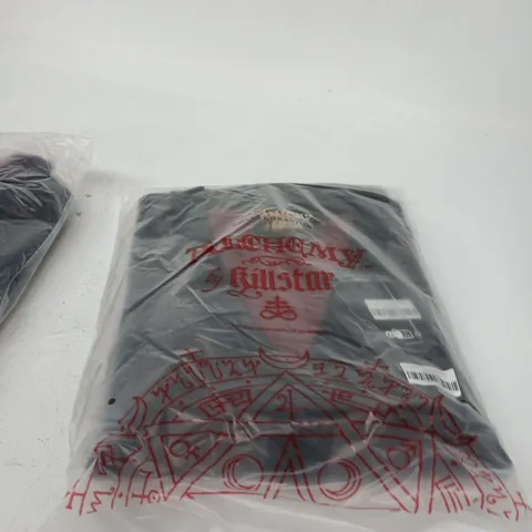 BOX OF APPROXIMATELY 20 BRAND NEW ASSORTED KILLSTAR CLOTHING ITEMS INCLUDING HEADSTONE KNIT CARDIGAN AND CRYPT RIDER CARDIGAN