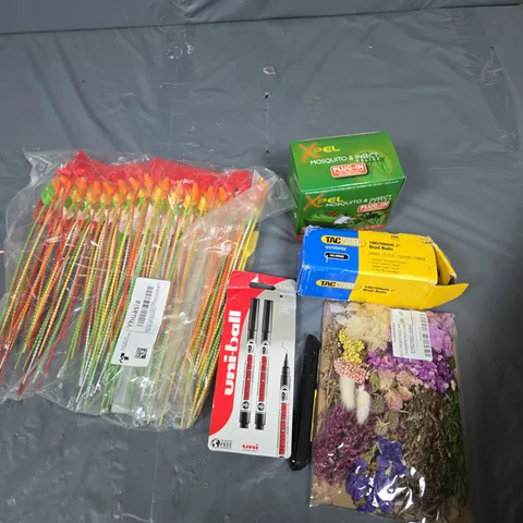 APPROXIMATELY 15 HOUSEHOLD ITEMS TO INCLUDE MOSQUITO RELIEF, ZIP TIES, INK MARKERS ETC