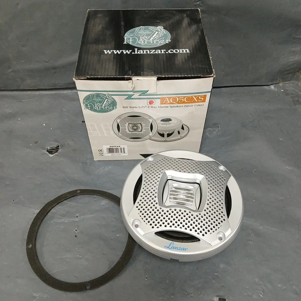 BOXED LANZAR 400W 2-WAY MARINE SPEAKER IN SILVER 