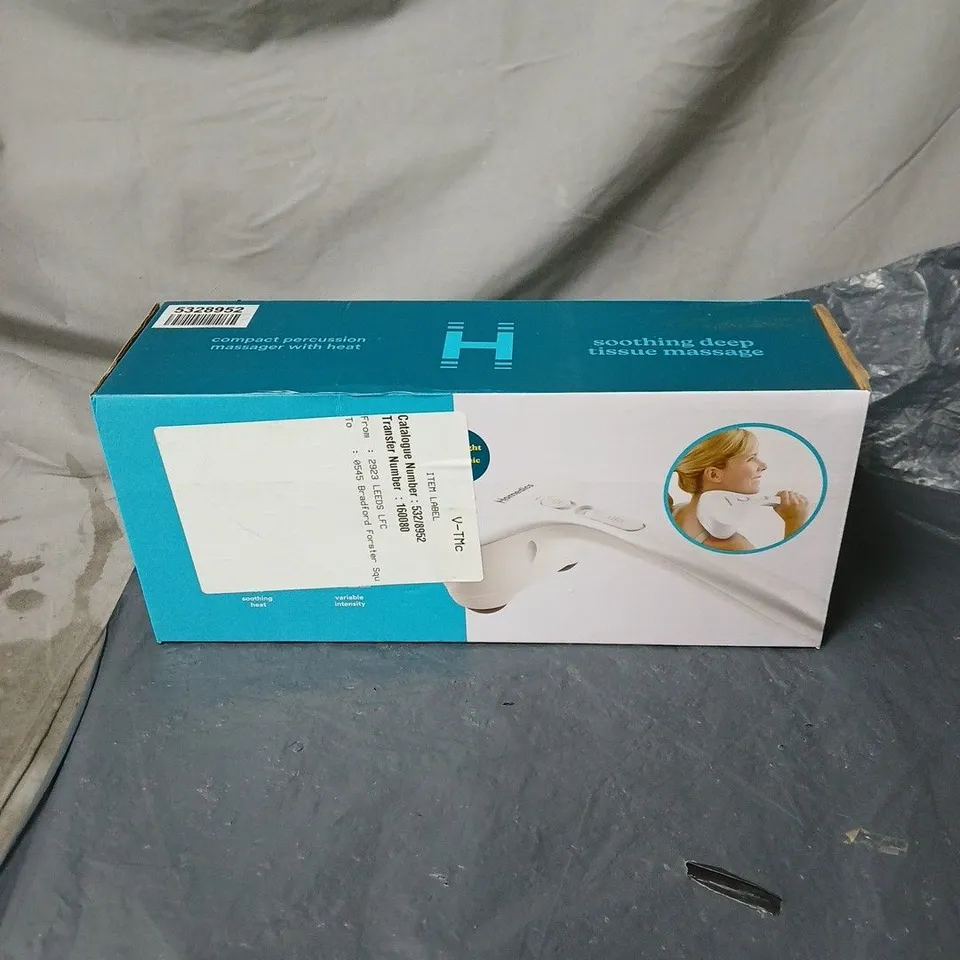 HOMEDICS COMPACT PERCUSSION MASSAGER WITH HEAT BOXED