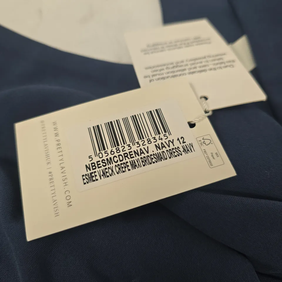 PRETTY LAVISH NAVY DRESS – WOMEN'S CLOTHING (SIZE 12)