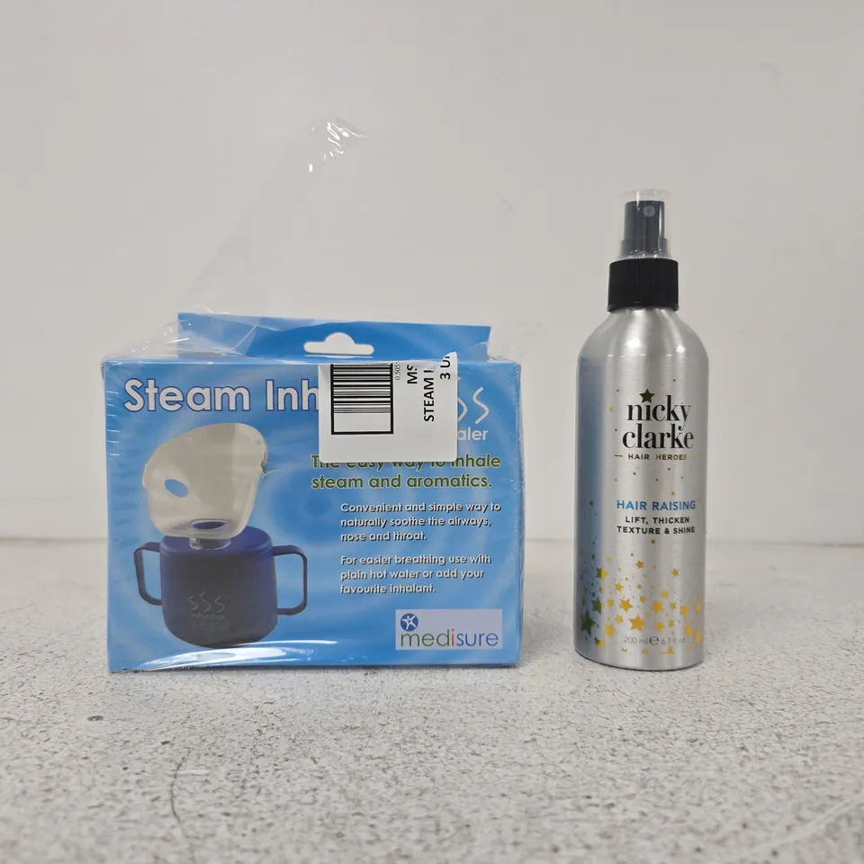 BOX OF APPROXIMATELY 8 ASSORTED HOUSEHOLD ITEMS TO INCLUDE STEAM INHALER, ETC - COLLECTION ONLY