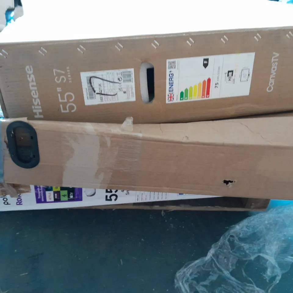 PALLET OF 3 ASSORTED HISENSE TELEVISIONS IN VARIOUS SIZES  