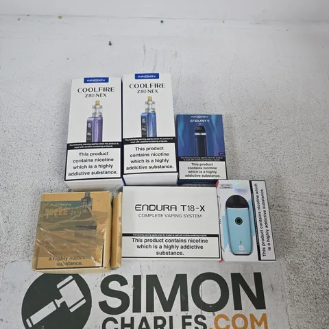 APPROXIMATELY 20 ASSORTED E-CIG PRODUCTS AND ACCESSORIES TO INCLUDE INNOKIN,ENDURA, ETC