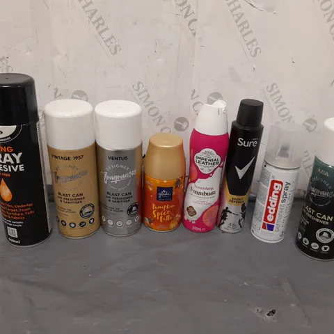 APPROXIMATELY 6 ASSORTED AEROSOL CANS TO INCLUDE SURE MEN, AIR FRESHNERS AND IMPERIAL LEATHER - COLLECTION ONLY