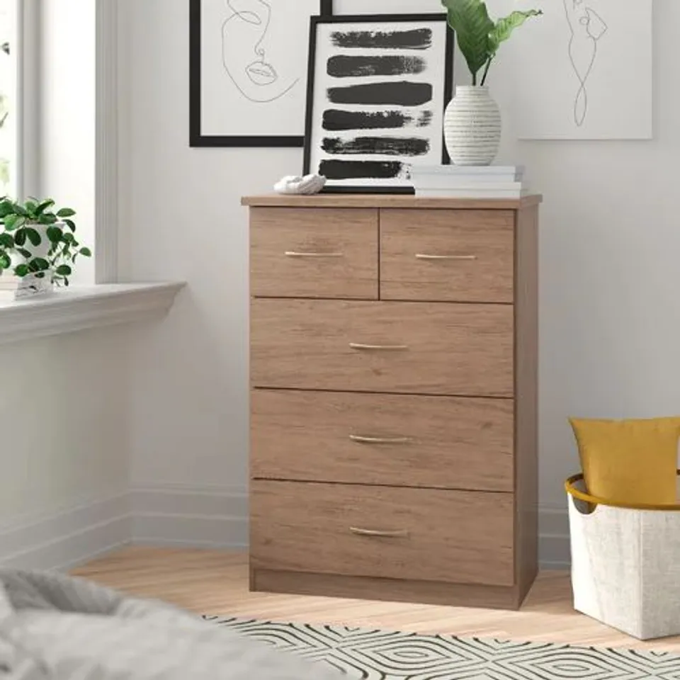 BOXED CASCIO 5 DRAWER CHEST OF DRAWERS 